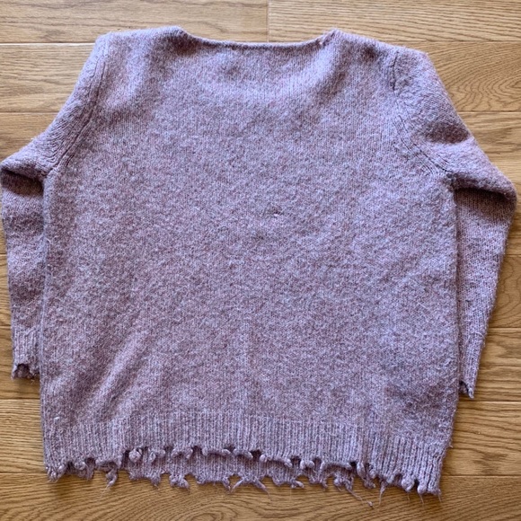 Kerisma Pink Distressed Hem Sweater size M/L - Picture 2 of 5